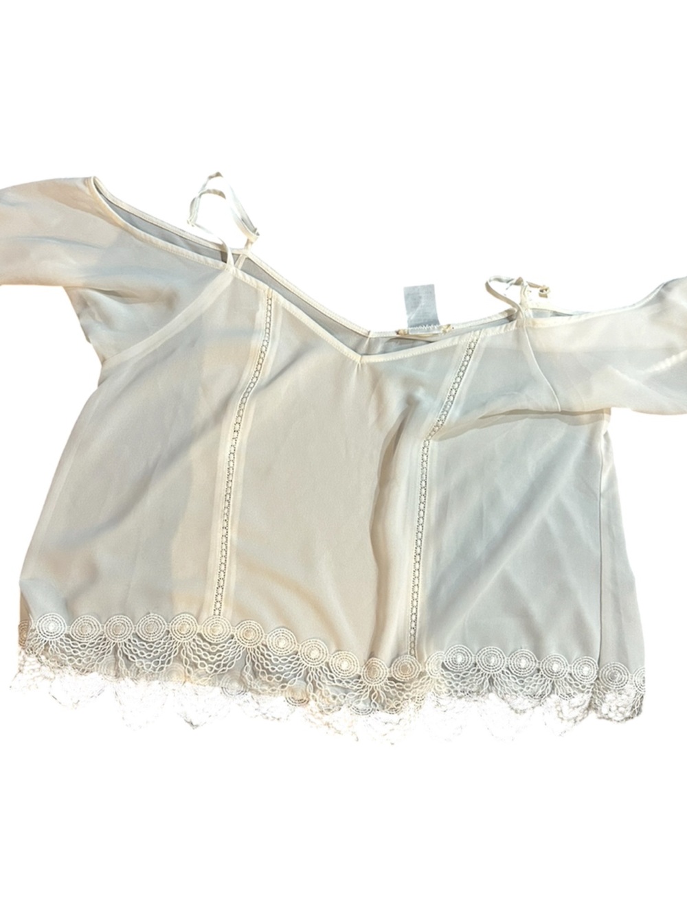 Women's white Lace Trim off shoulder  Top